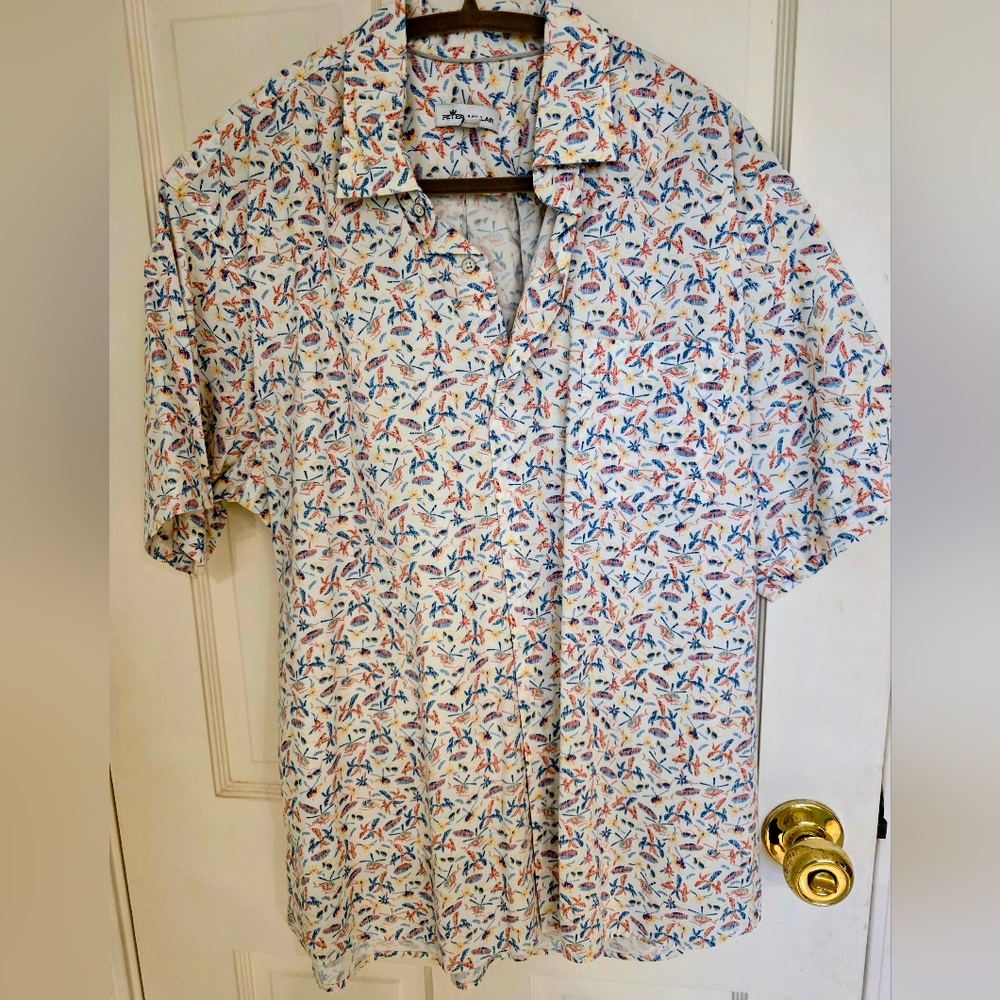 Peter Millar White and Blue Shirt